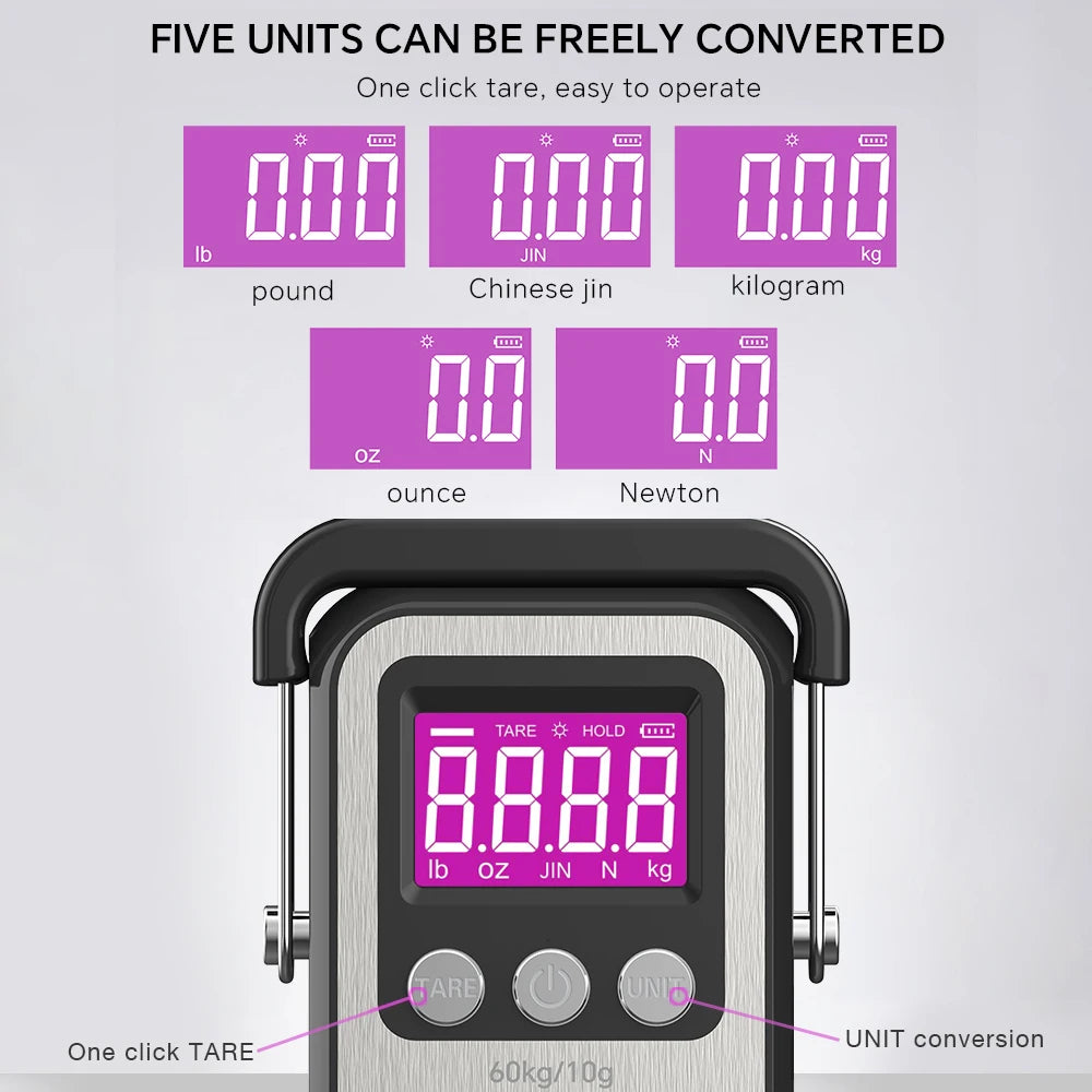 JUANJUAN Hanging Scale &ndash; 60kg Capacity LCD Display