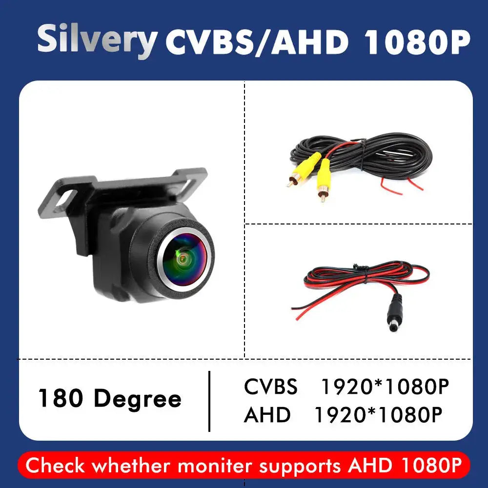 2-in-1 AHD 1080P CVBS Car Reverse Camera 180 Degree Fisheye Waterproof Backup Camera Front Rear View Switchable Parking Camera by InterCyprus Trading Ltd