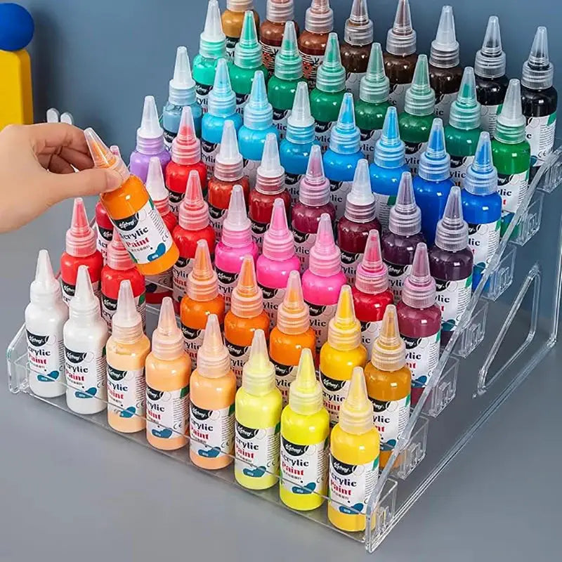 Transparent paint storage box, mini paint rack with 7 layers of paint storage rack, craft paint watercolor paint storage rack by InterCyprus Trading Ltd
