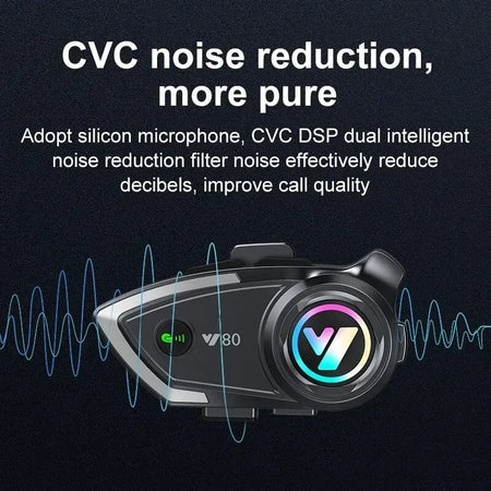 Y80 Motorcycle Helmet Bluetooth Headset &ndash; V5.3 Handsfree