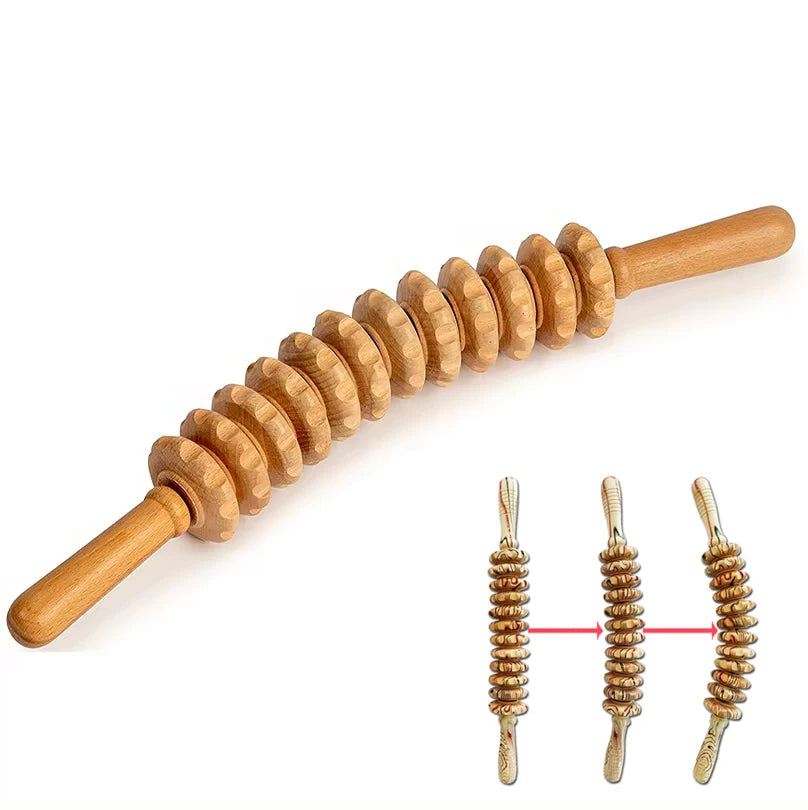 Wooden Roller Massager AL-MG-01 &ndash; 12 Wheel Relief Tool