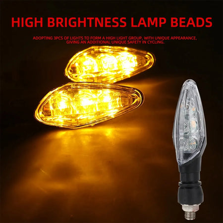 KEVANLY 4PCS Motorcycle LED Turn Signal Light &ndash; Waterproof Amber Indicators