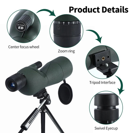 25-75x60 Zoom Monocular Spotting Scope &ndash; Bak4 Prism