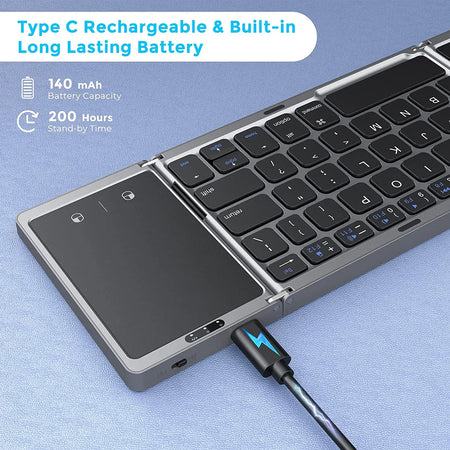 Seenda Foldable Wireless Bluetooth Keyboard &ndash; Rechargeable