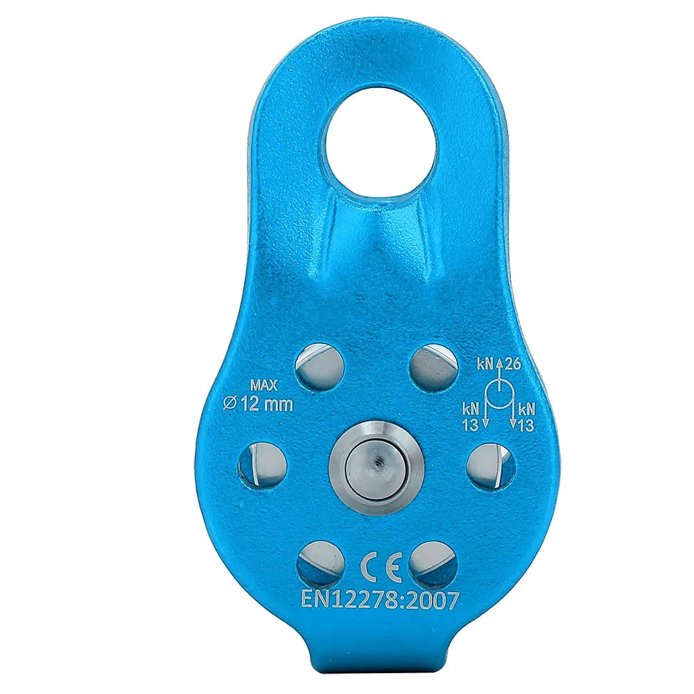 Rock Climbing Pulley 26KN &ndash; Alloy Heavy Duty Swivel Blue