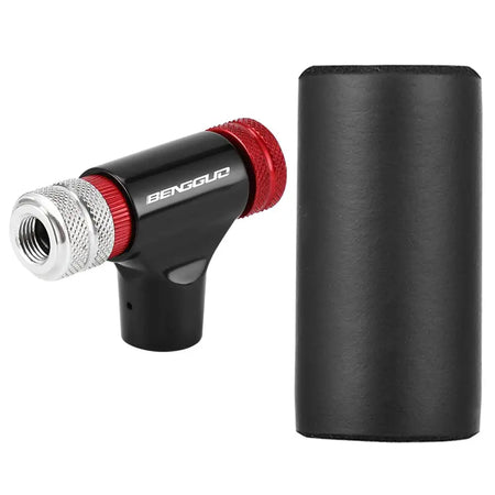 Mojoyce CO2 Bicycle Tire Inflator Schrader Head Mini Pump Black