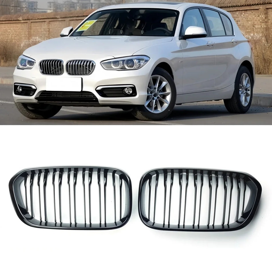Grill do BMW serii 1 F20/F21 LCI zderzaka przedniego nerki, błyszcząca czerń, ABS, wyścigowy