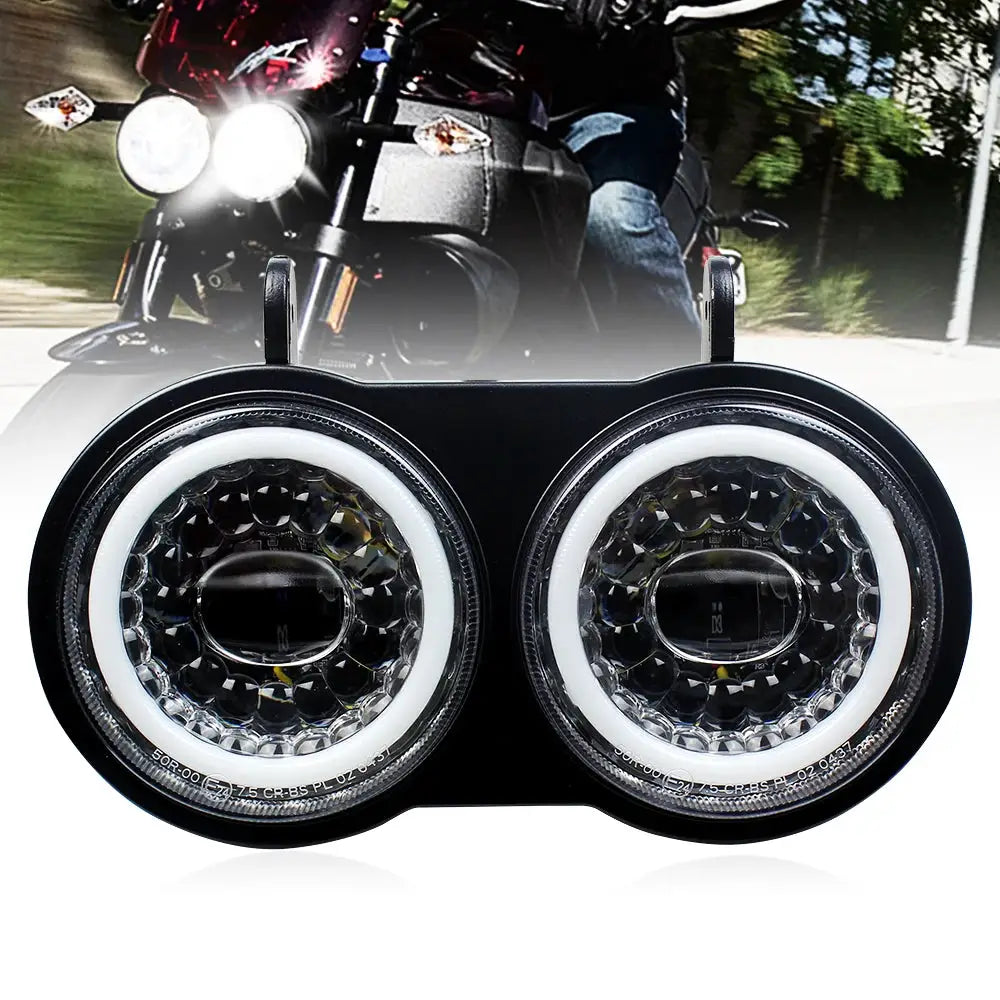 For Buell XB Motorcycle Headlight LED Assembly with DRL for Buell XB Model 2003-2010 Years LED Dual Headlight by InterCyprus Trading Ltd