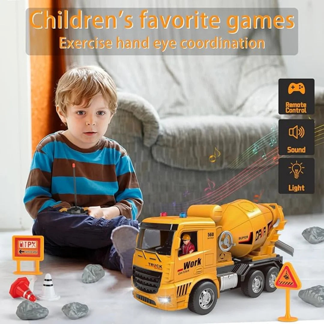 6CH 2.4G RC Dump Truck Cement Mixer Toy &ndash; Realistic Mixer