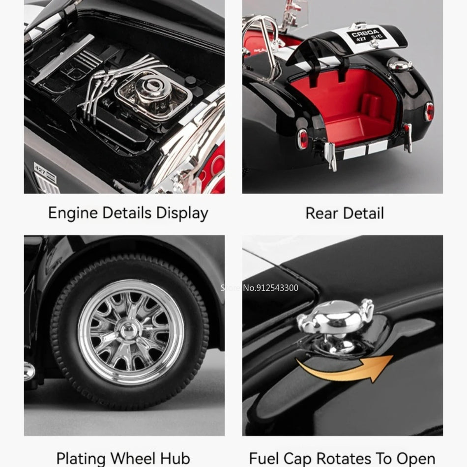 Modelo de Carro Brinquedo com Carroçaria em Liga para Shelby AC Cobra GT500