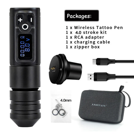 Ambition Ninja Pro Wireless Tattoo Machine &ndash; Battery 2400mAh Black 2400 battery