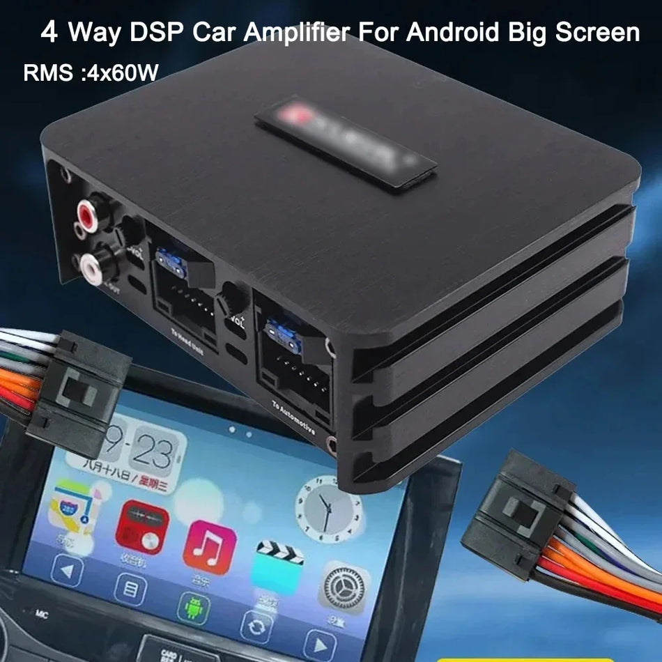 Car DSP Amplifier 4x60W for Android Large Screen, Lossless Audio Processor
