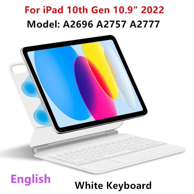 Folio Magic Keyboard iPad 2022 10th Gen 10.9in &ndash; Backlit White English