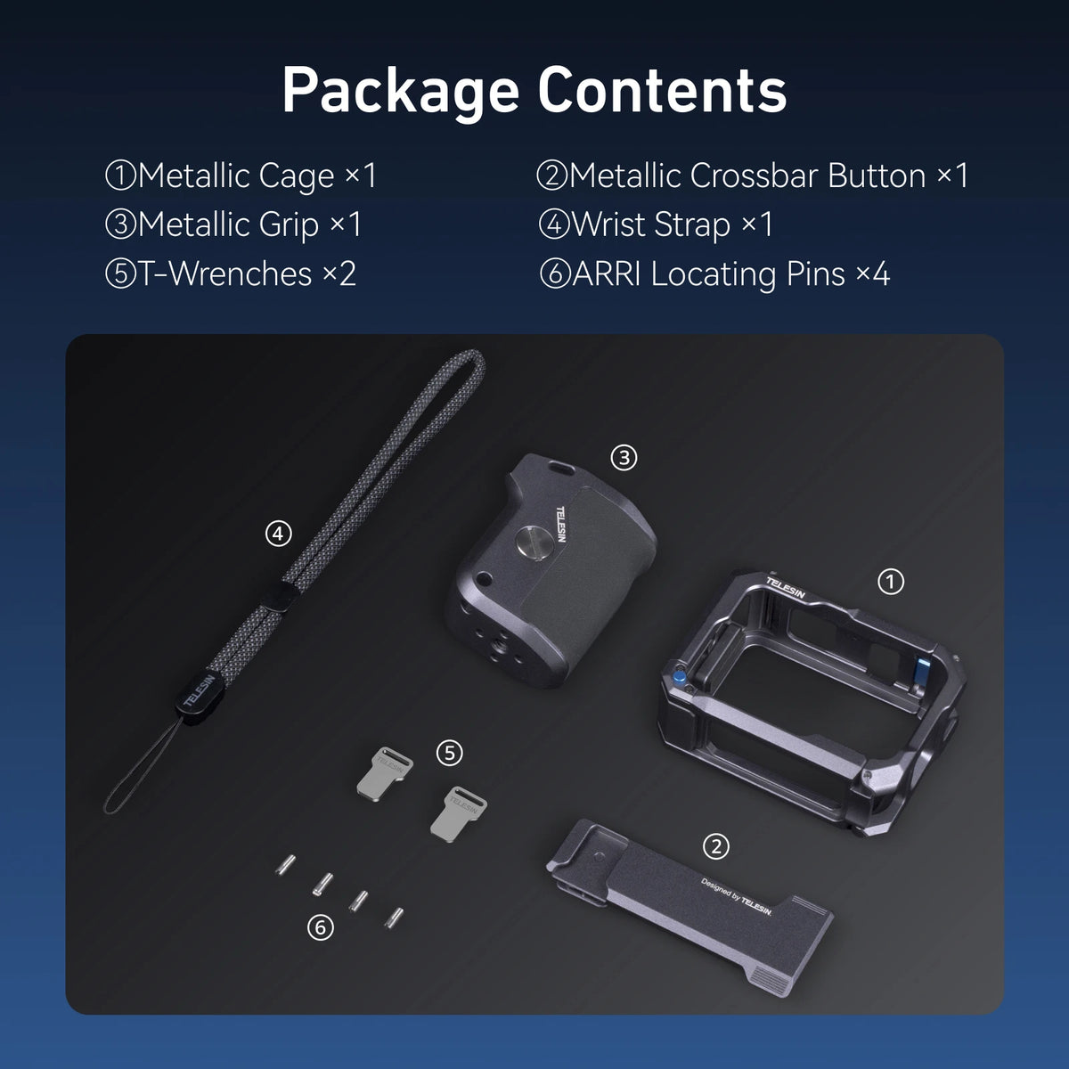 TELESIN StreetGrip Kit For GoPro HERO 9-13 &ndash; Aluminum Cage Grip Rabbit Cage Set