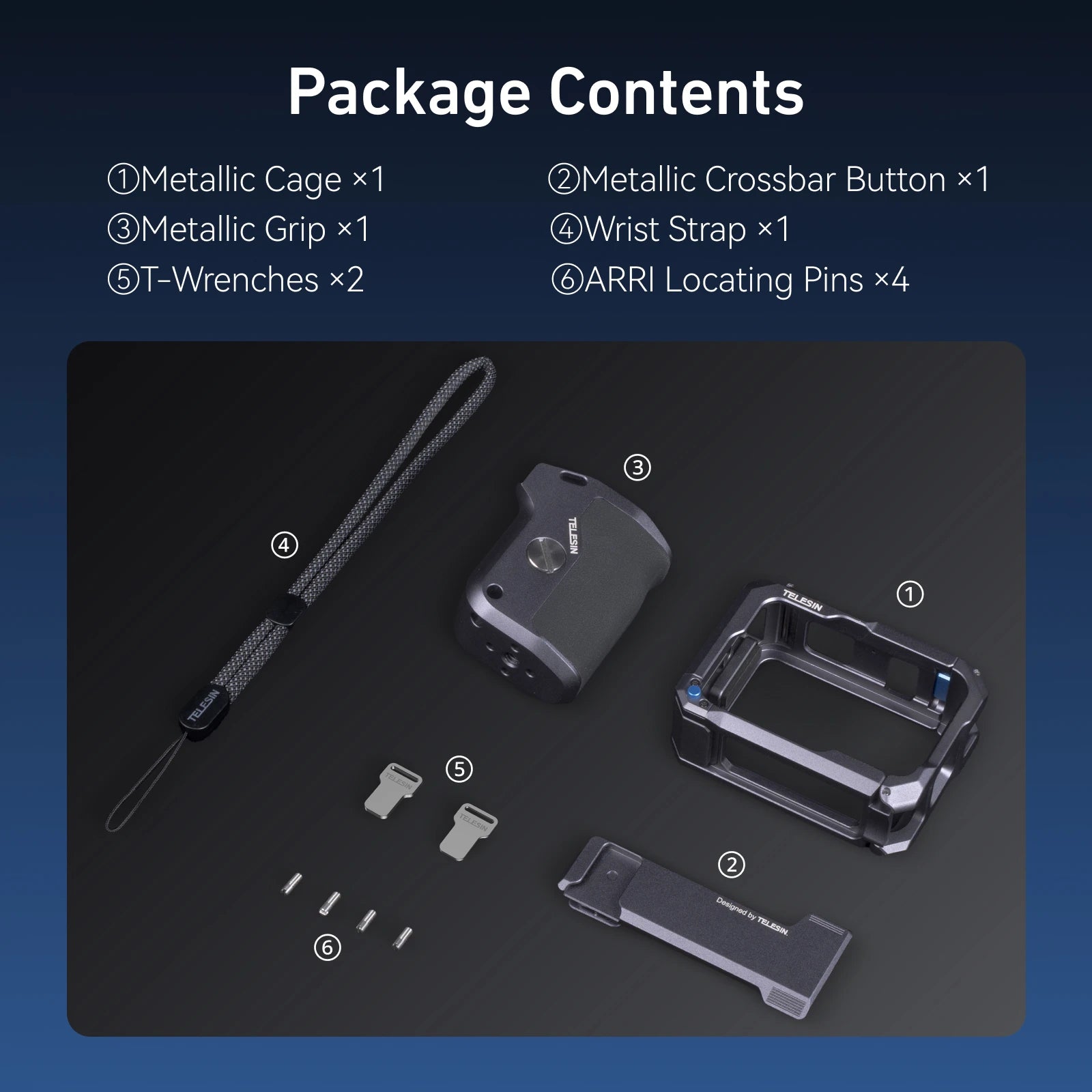 TELESIN StreetGrip Kit For GoPro HERO 9-13 &ndash; Aluminum Cage Grip Rabbit Cage Set