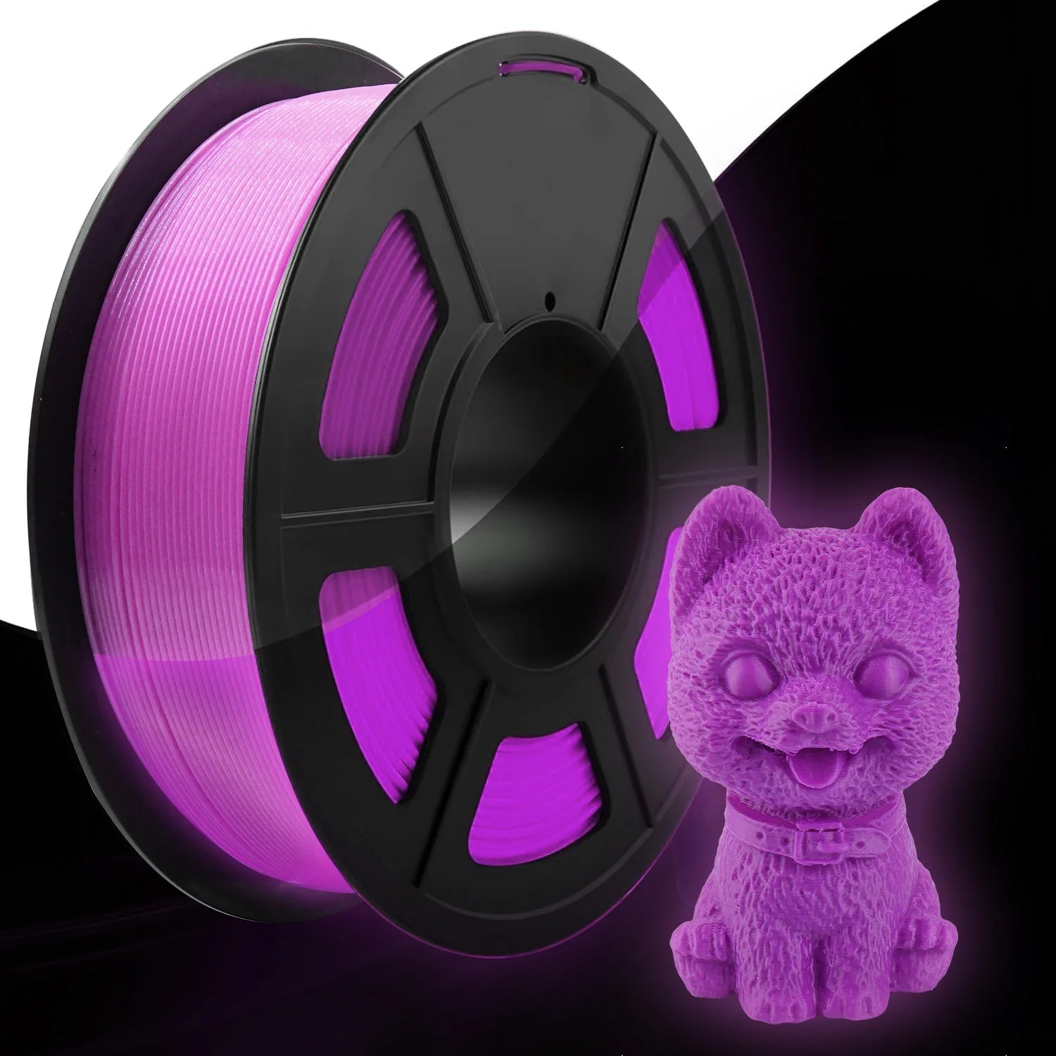 1.75mm PLA Luminous 3D Printer Filament &ndash; Glow In The Dark 200g Luminous Purple