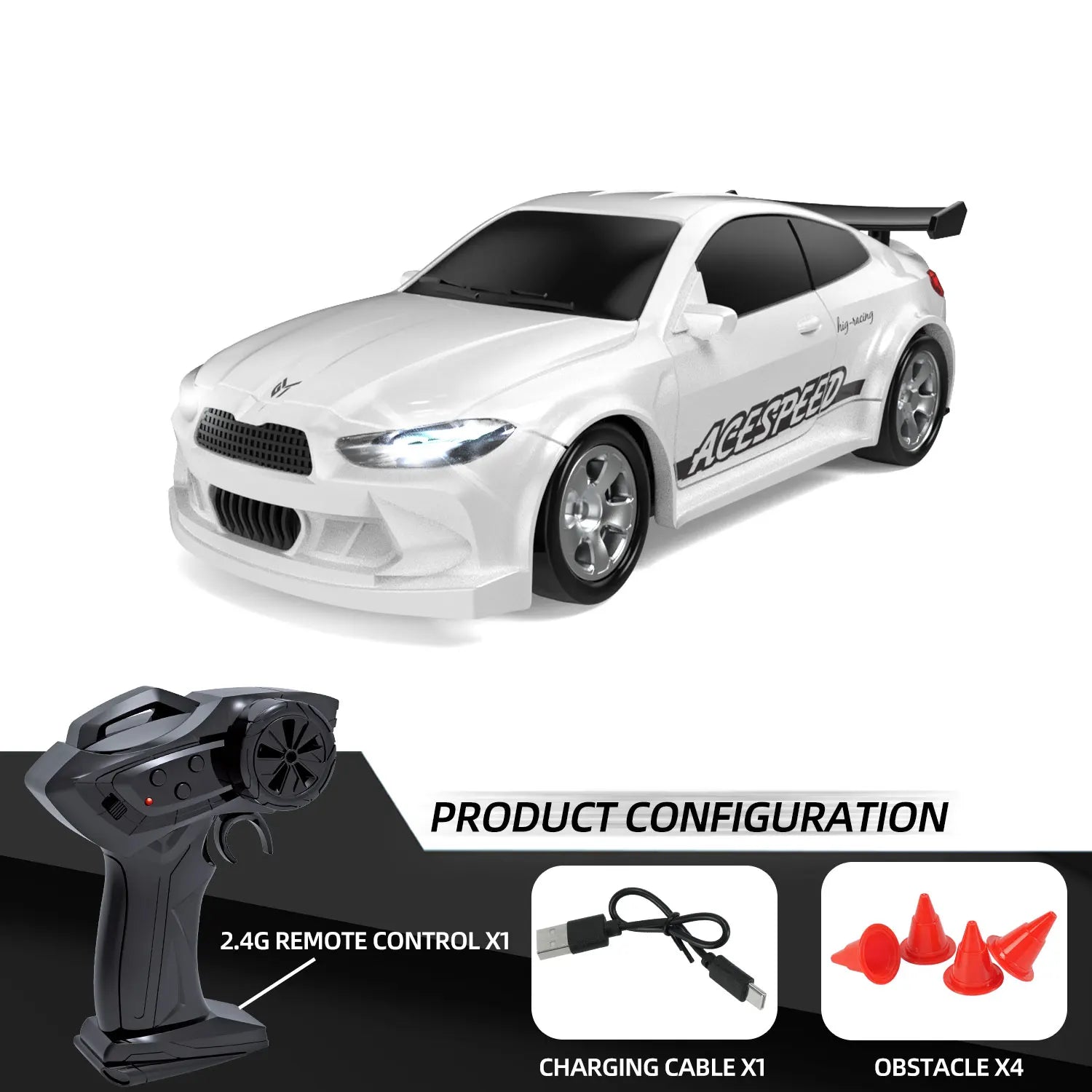 1/64 FQD23 FQD25 4WD Remote Drift Car &ndash; High Speed Drift WHITE