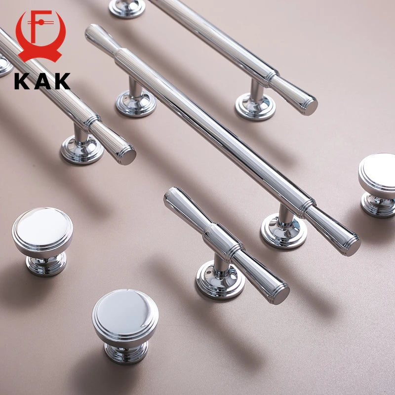 Λαβές Συρταριών Ντουλάπας Κουζίνας από Λαμπερό Χρώμιο και Κράμα Ψευδαργύρου KAK