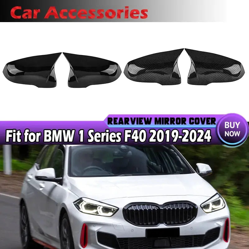 Clip-On Carbon Look Wing Mirror Covers for BMW 1 2 Series X1 Z4 F40 by InterCyprus Trading Ltd