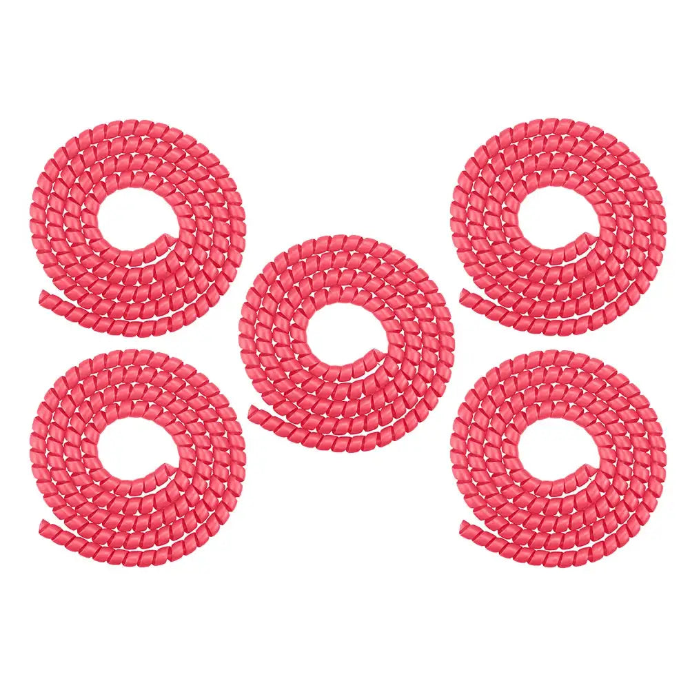 1.3m Spiral Cable Protector For M365 Pro 2 And Bicycles 5Pcs Pink