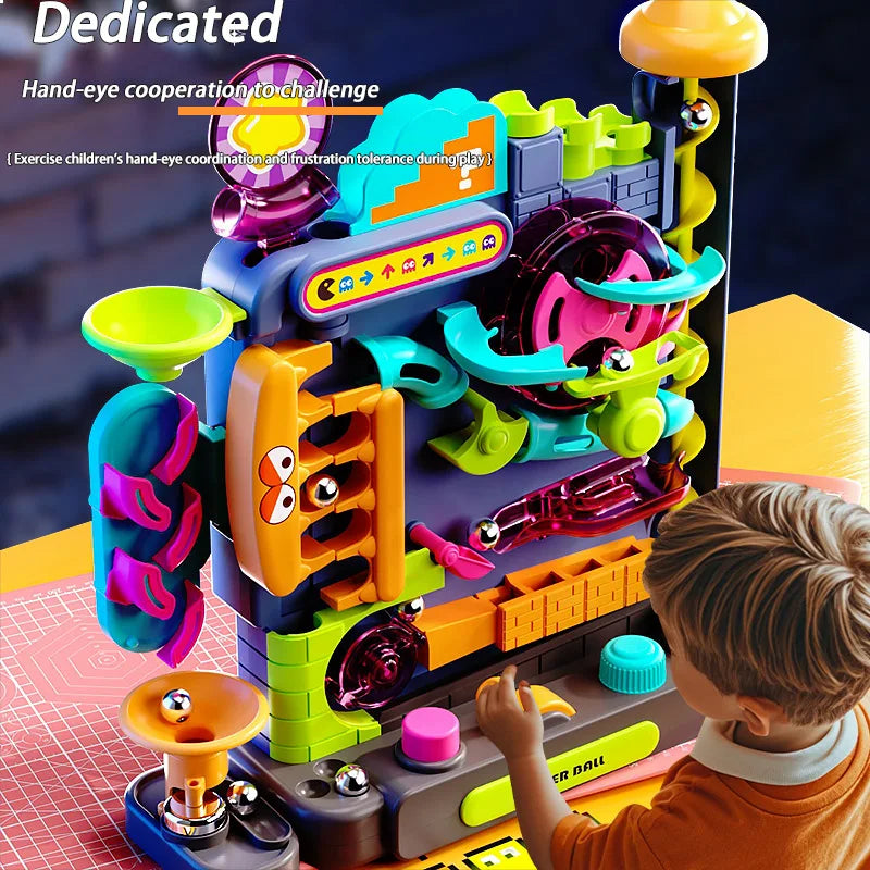 Montessori Marble Run Tower, Multi-Layer Track Brain Teaser Toy