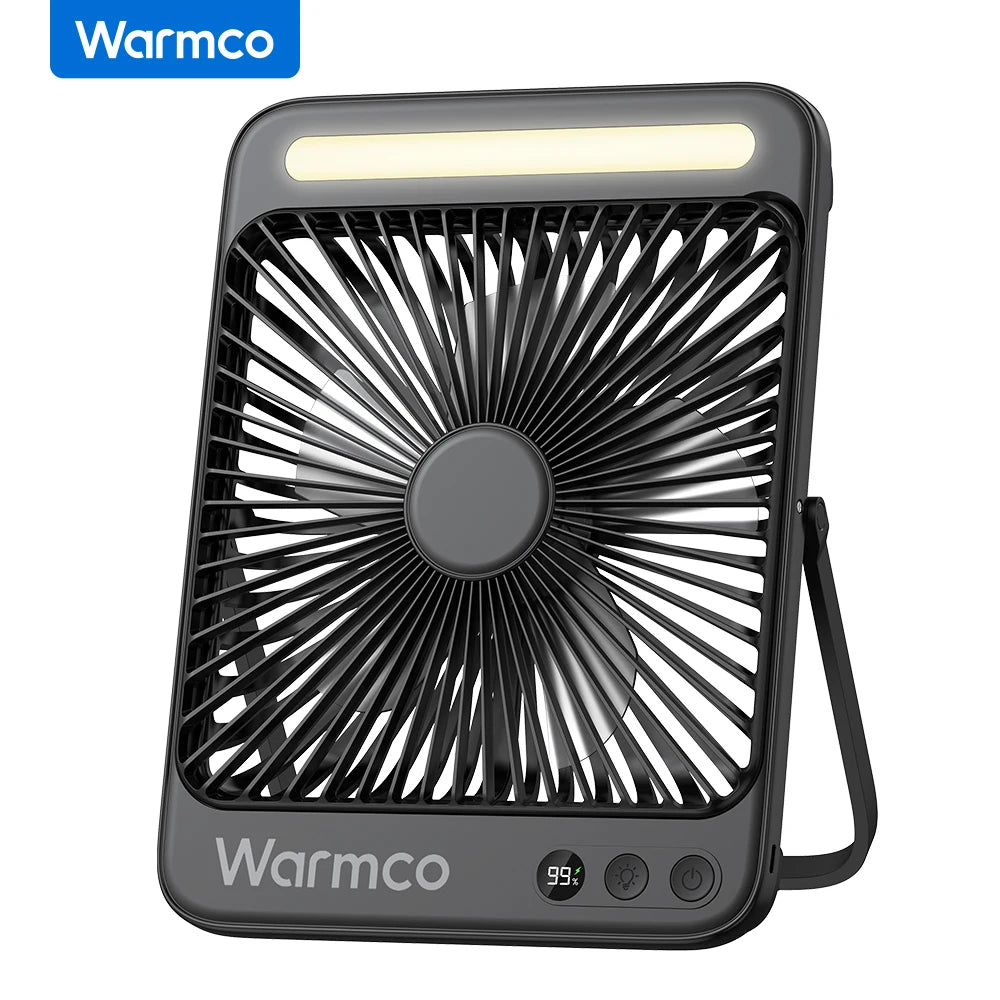 Warmco D4 Portable Desk Fan &ndash; Rechargeable 20000mAh Black 20000mAh