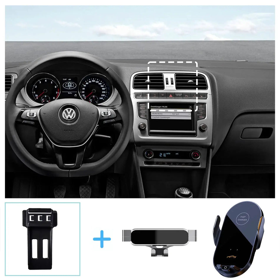Wireless Charging Phone Mount For Volkswagen Polo 2011 To 2018 by InterCyprus Trading Ltd