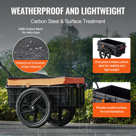 SucceBuy Bike Cargo Trailer &ndash; Foldable With 16 Inch Wheels