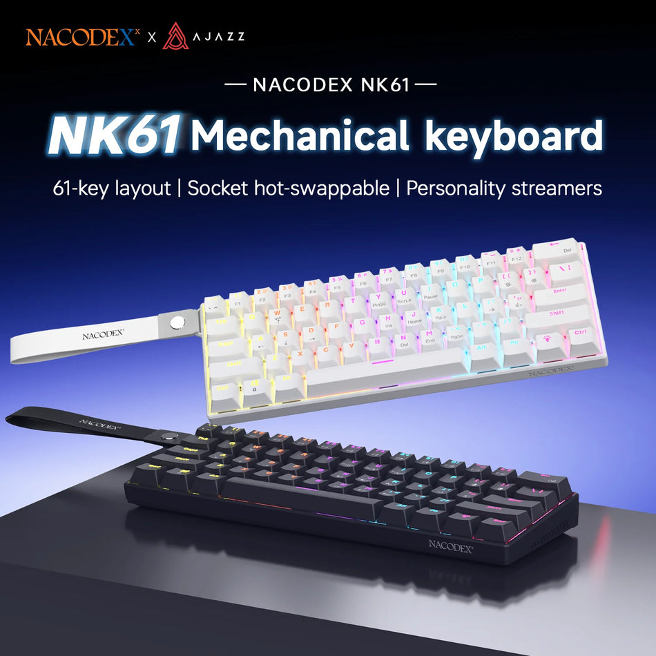 Ajazz NK61 &ndash; Hot-Swappable 61-Key RGB Wired Keyboard
