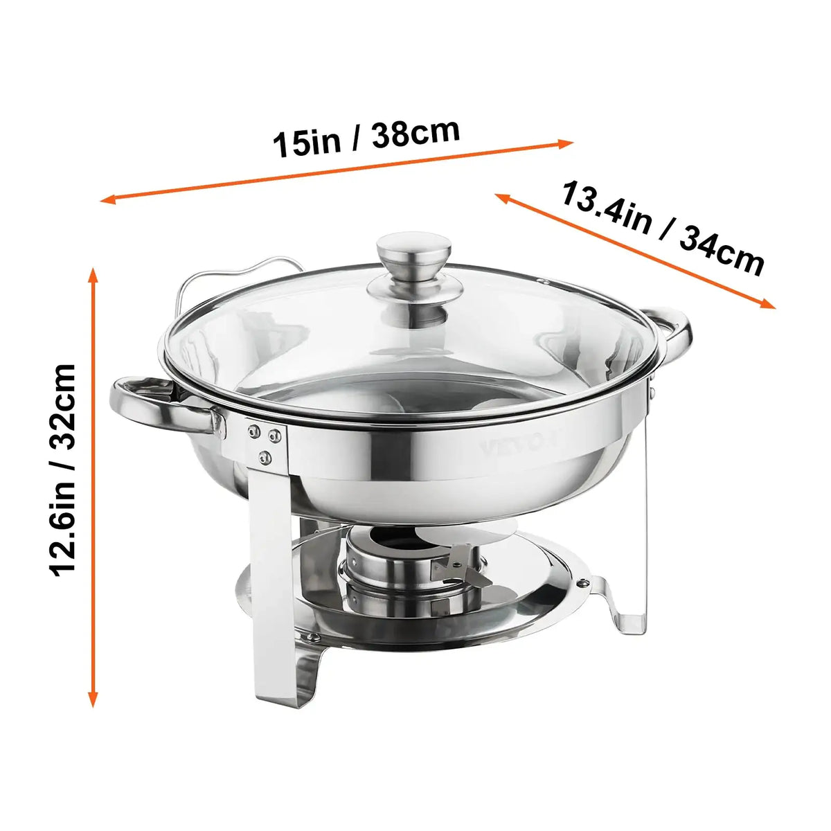 4Qt Round Stainless Steel Chafing Dish Set 2 Pack 2 pack / CZECH REPUBLIC