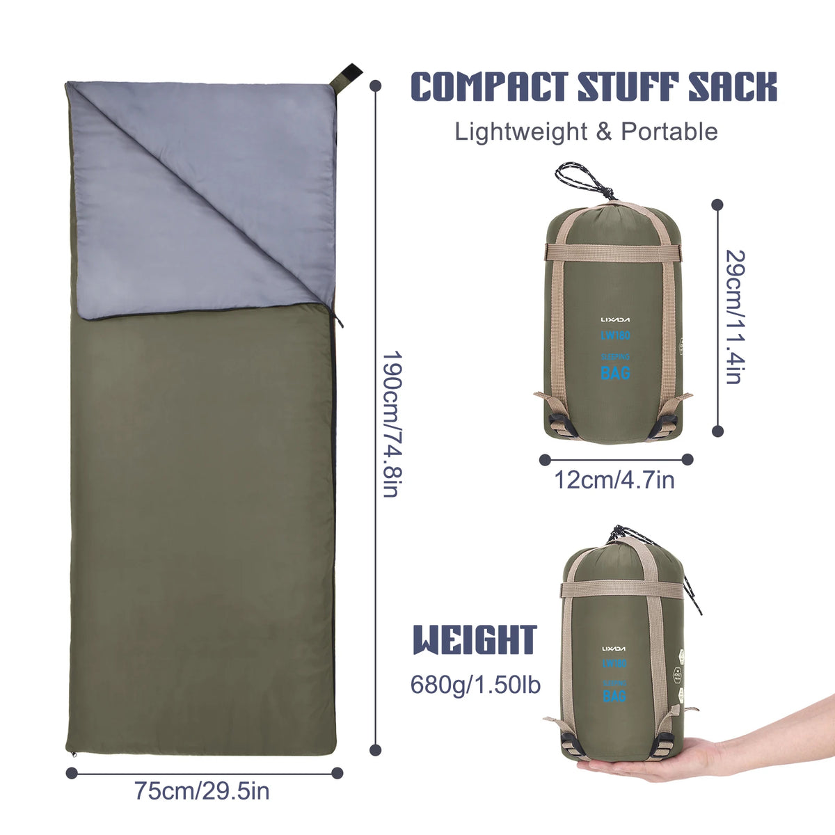 LIXADA Envelope Sleeping Bag &ndash; Ultralight Travel Companion