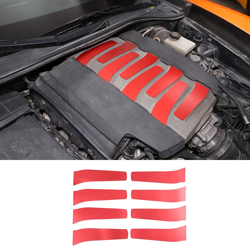 Σετ Διακόσμησης Κόκκινου Καπό Αλουμινίου για Corvette C7 2014-2019