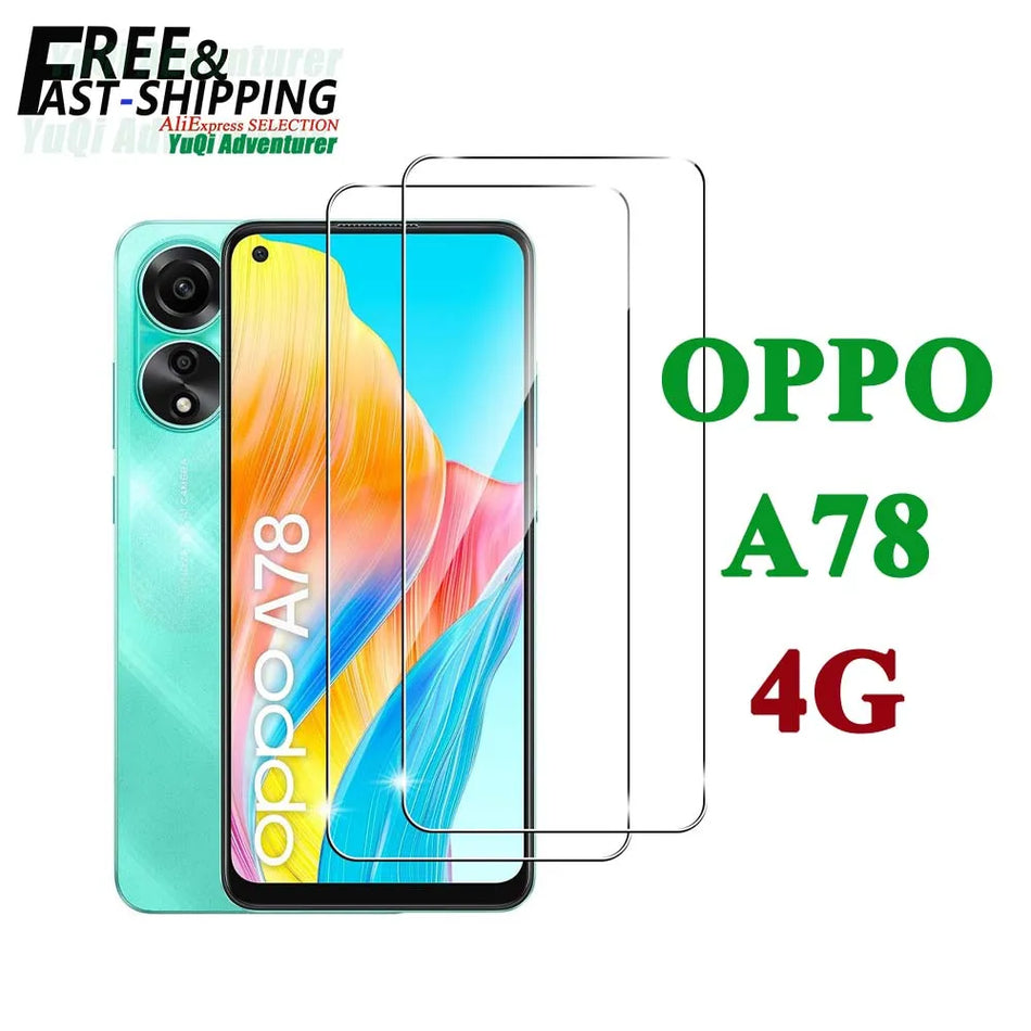 OPPO A78 4G Screen Protector Ultra Clear Tempered Glass with 9H Hardness, Anti Scratch, Preserves Clarity and Touch