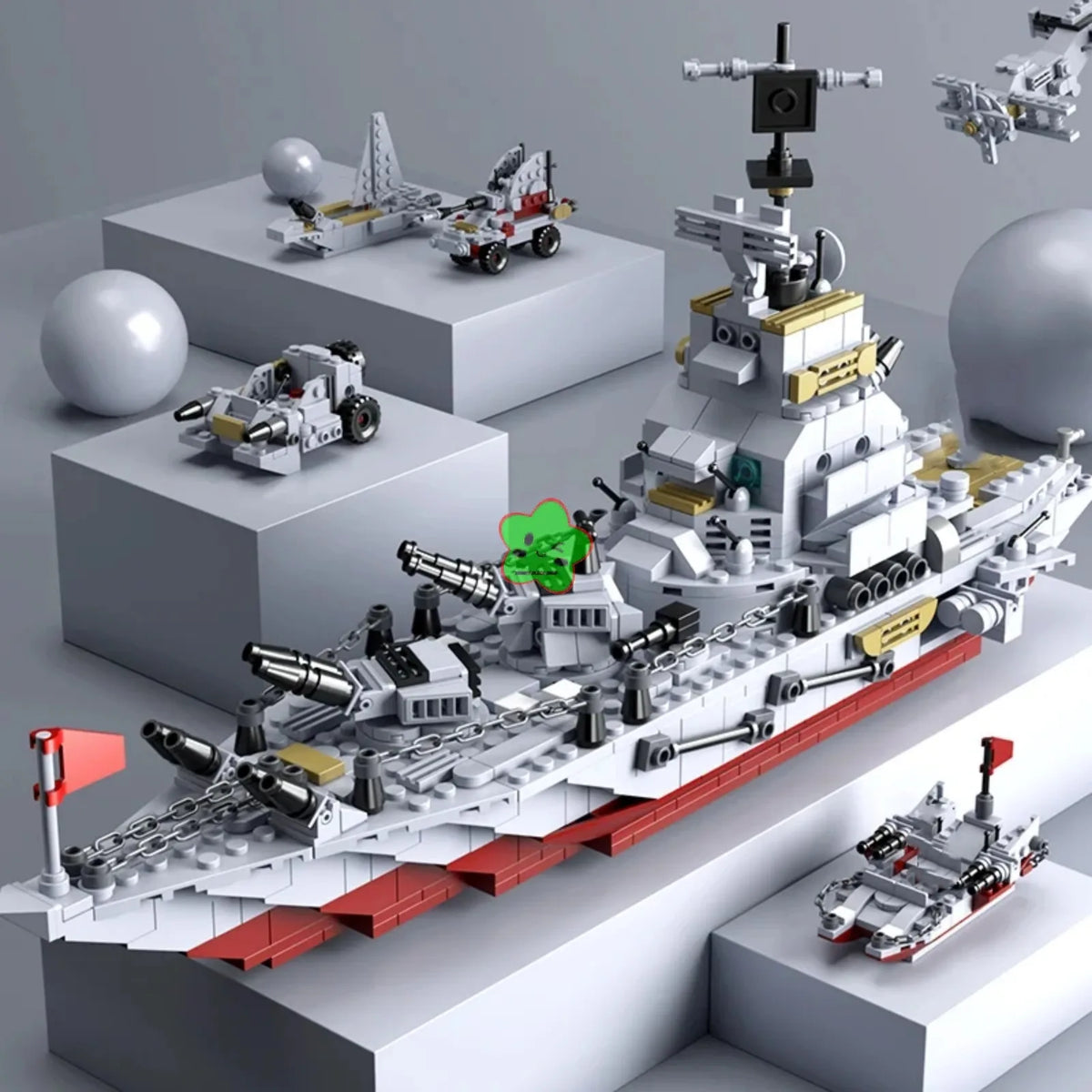 Navy War Chariot Ship Assembly Kit &ndash; Compatible With Lego