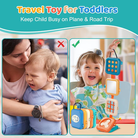 Montessori Busy Board &amp; Activity Cube - Sensory Educational Toys for Toddlers 1+ - Enhances Fine Motor Skills &amp; Imagination