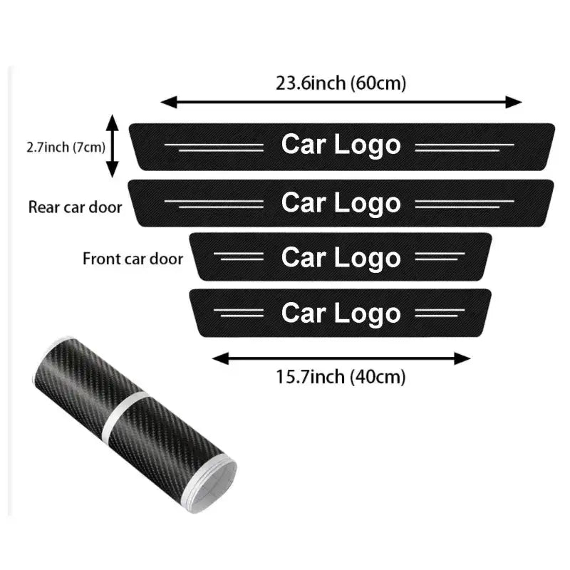Dacia Duster Door Sill Sticker Set Carbon Fiber Trim 4Pcs