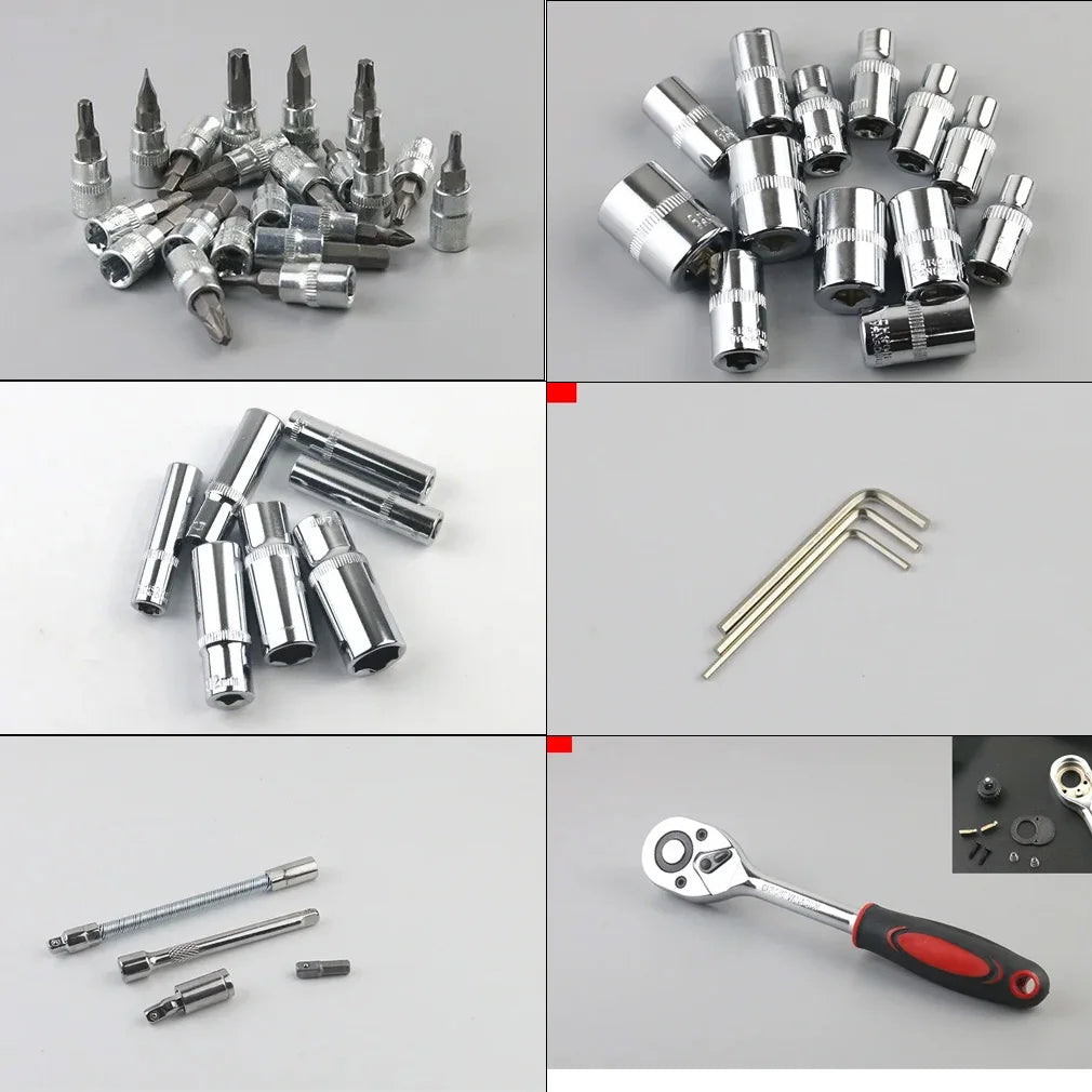 Motorcycle 46pcs 1/4 Drive Socket Set Amagi &ndash; Durable