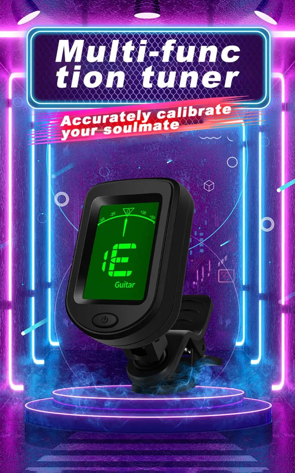 Rechargeable Guitar Clip On Tuner &ndash; Universal Compatibility