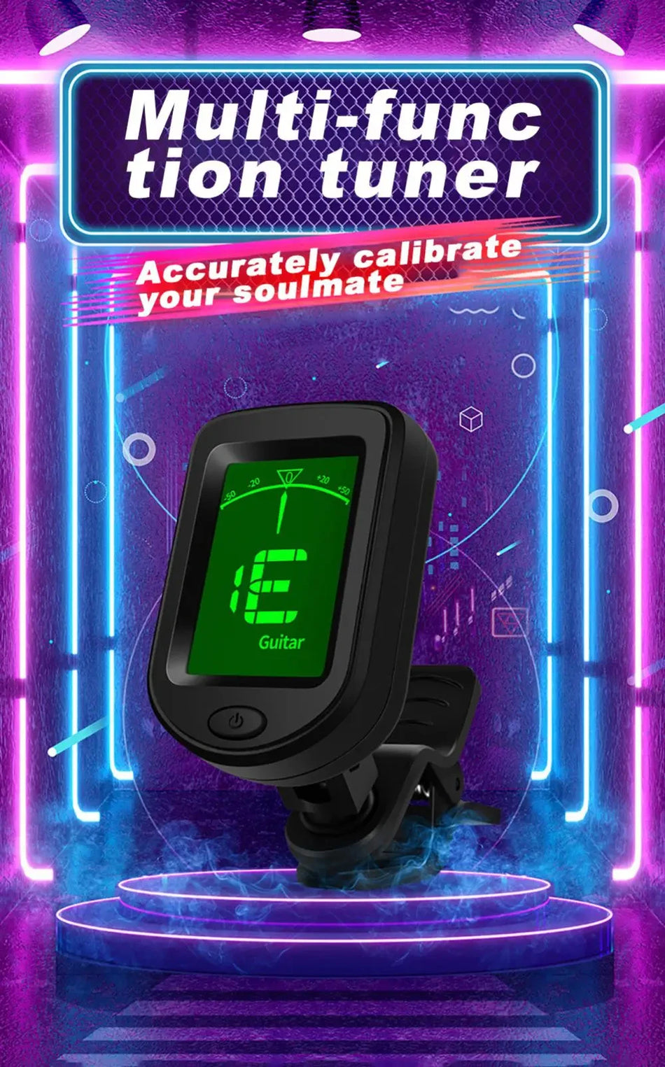 Rechargeable Guitar Clip On Tuner &ndash; Universal Compatibility