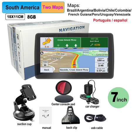 WEEKJOOY 7 Inch GPS Navigation &ndash; Free Map Updates for Europe and North America South America / CHINA / 7 inch GPS