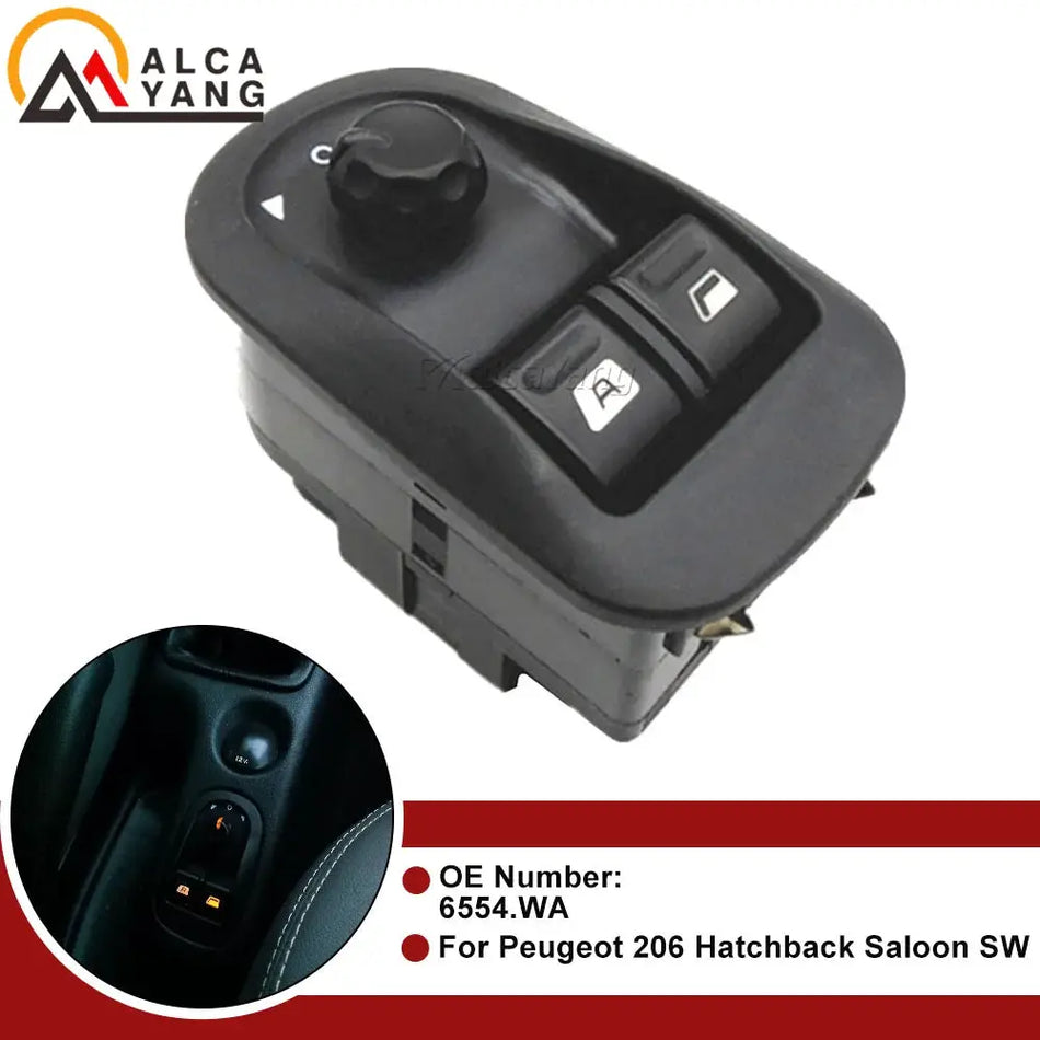 Power Window Master Switch With Mirror Control For Peugeot 206 by InterCyprus Trading Ltd