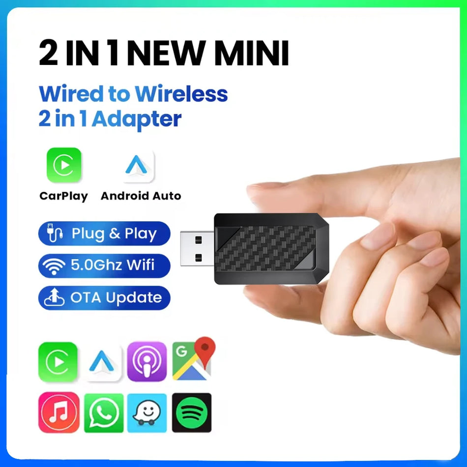 AnyFar 2in1 Ultra Wireless CarPlay și Android Auto Adapter