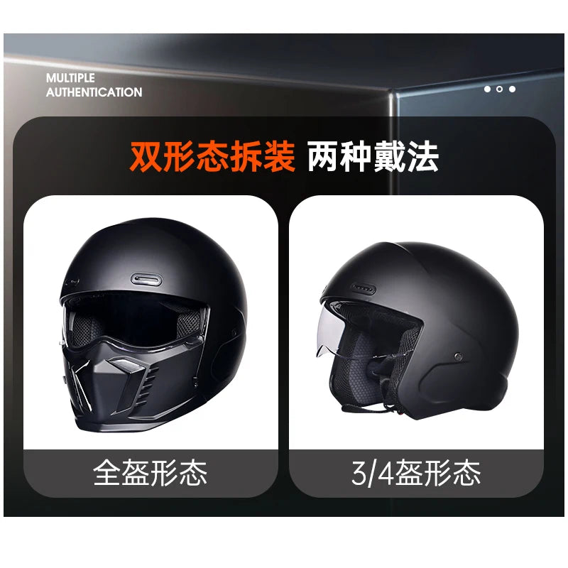 ORZ Motorcycle Retro Helmet &ndash; Bluetooth Slot Ready
