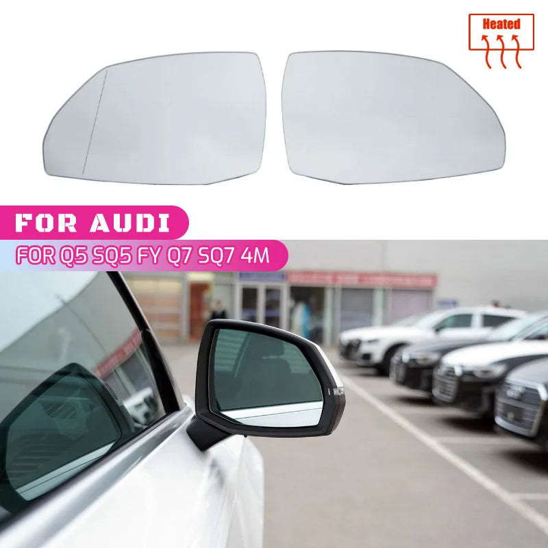 Vidro do Espelho Aquecido Esquerdo Direito para Audi Q5 Q7 2018-2023