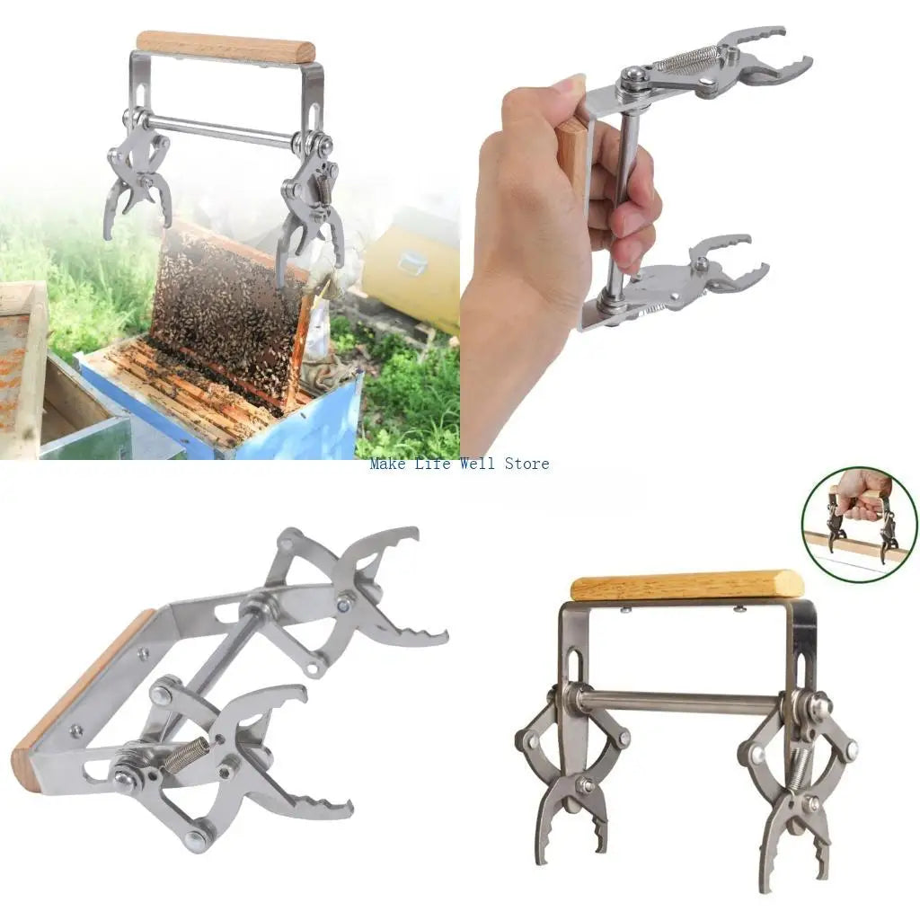 Ergonomic Hives Frame Holder &ndash; Stainless Steel And Hardwood CHINA