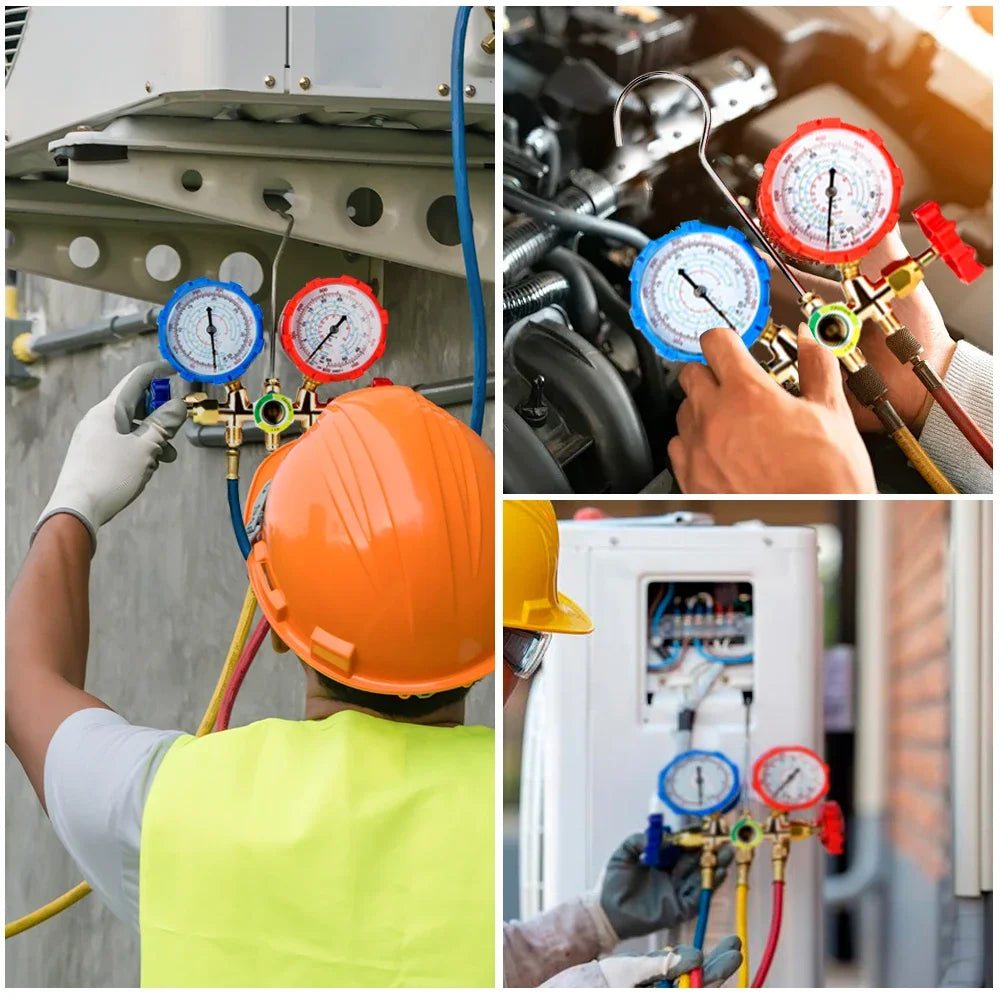 New R22 R134a R404A Manifold Gauge Set - Quick AC Charging