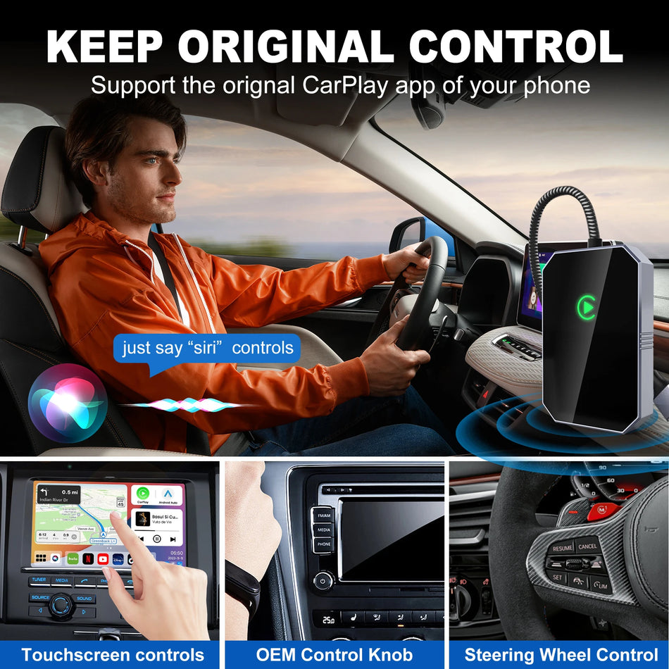 Cutie wireless Universal CarPlay Android Auto pentru BMW, Toyota, Honda, Mazda