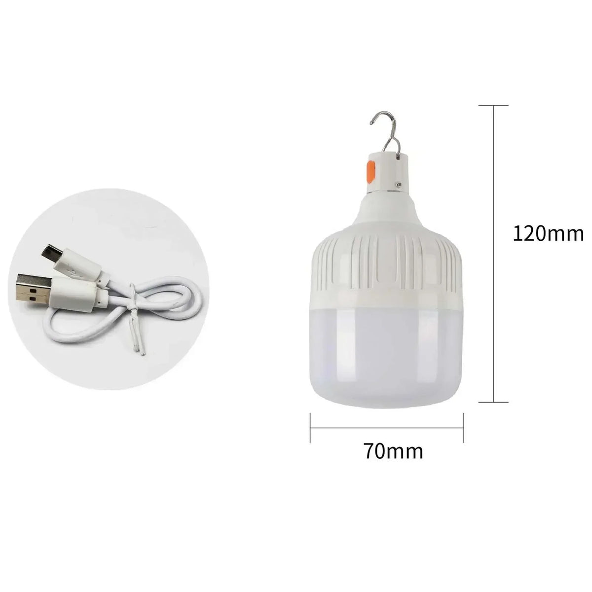 60W Rechargeable LED Light Bulb Lantern for Camping &amp; Emergencies 60W White light