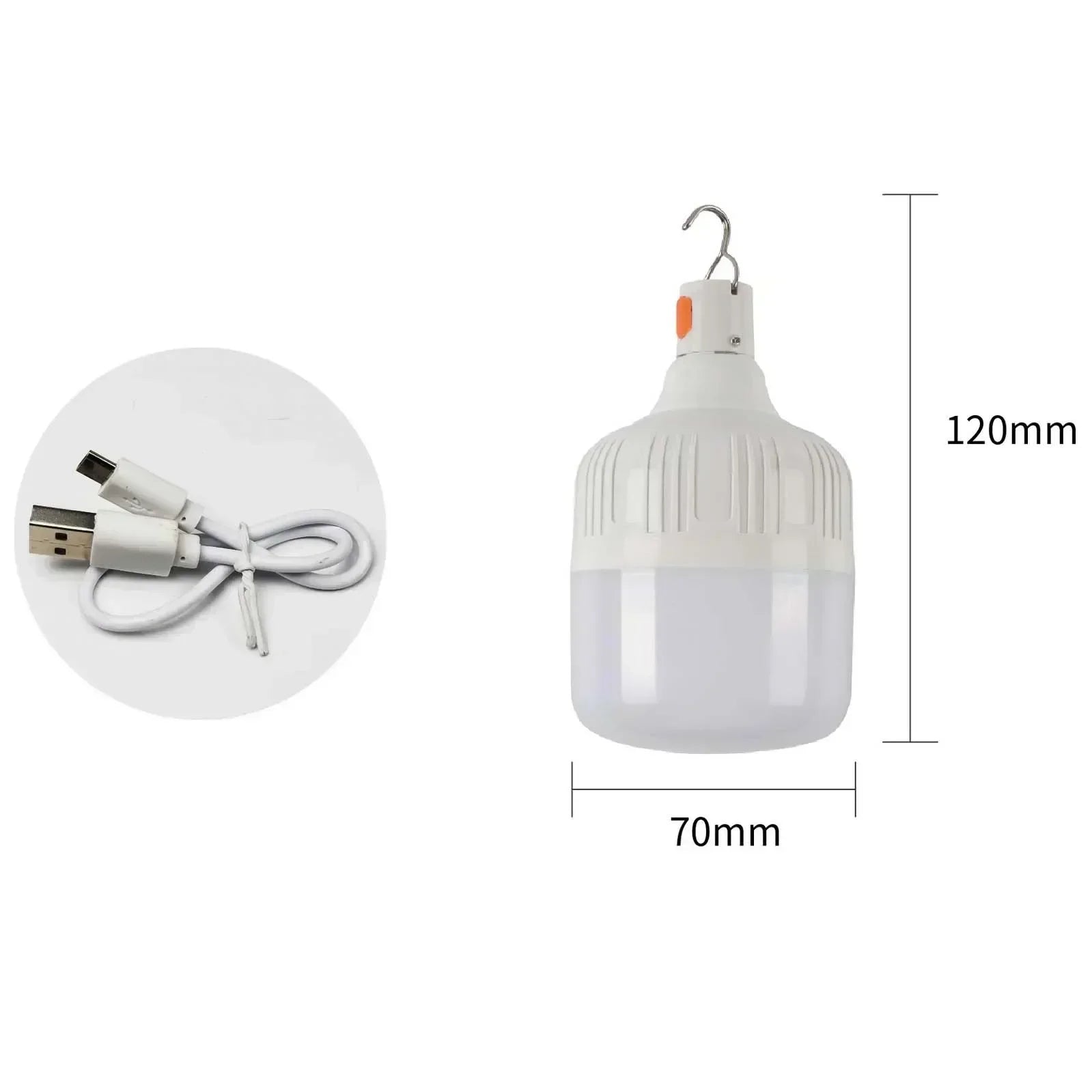 60W Rechargeable LED Light Bulb Lantern for Camping &amp; Emergencies 60W White light