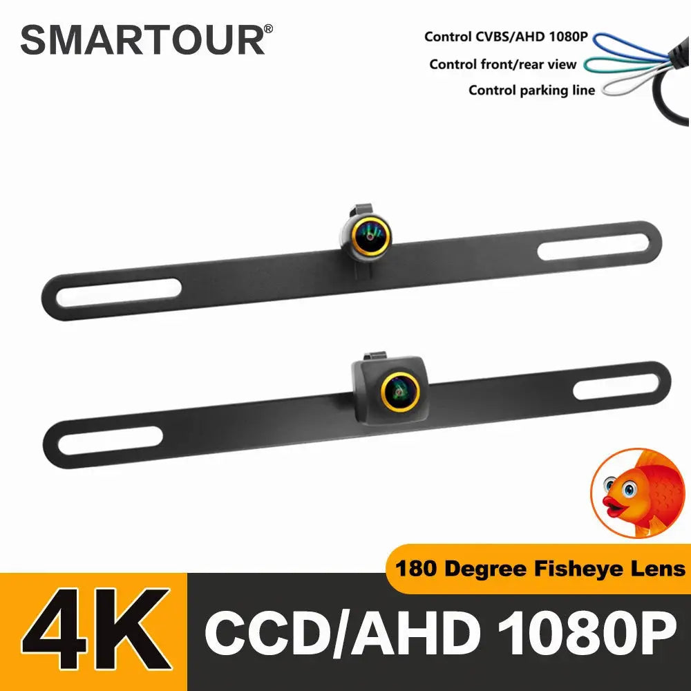 SMARTOUR 4K AHD 1080P CCD Car Rear View Camera License Plate Bracket Dash Camera Frame Bracket Decor Universal Car Accessories by InterCyprus Trading Ltd